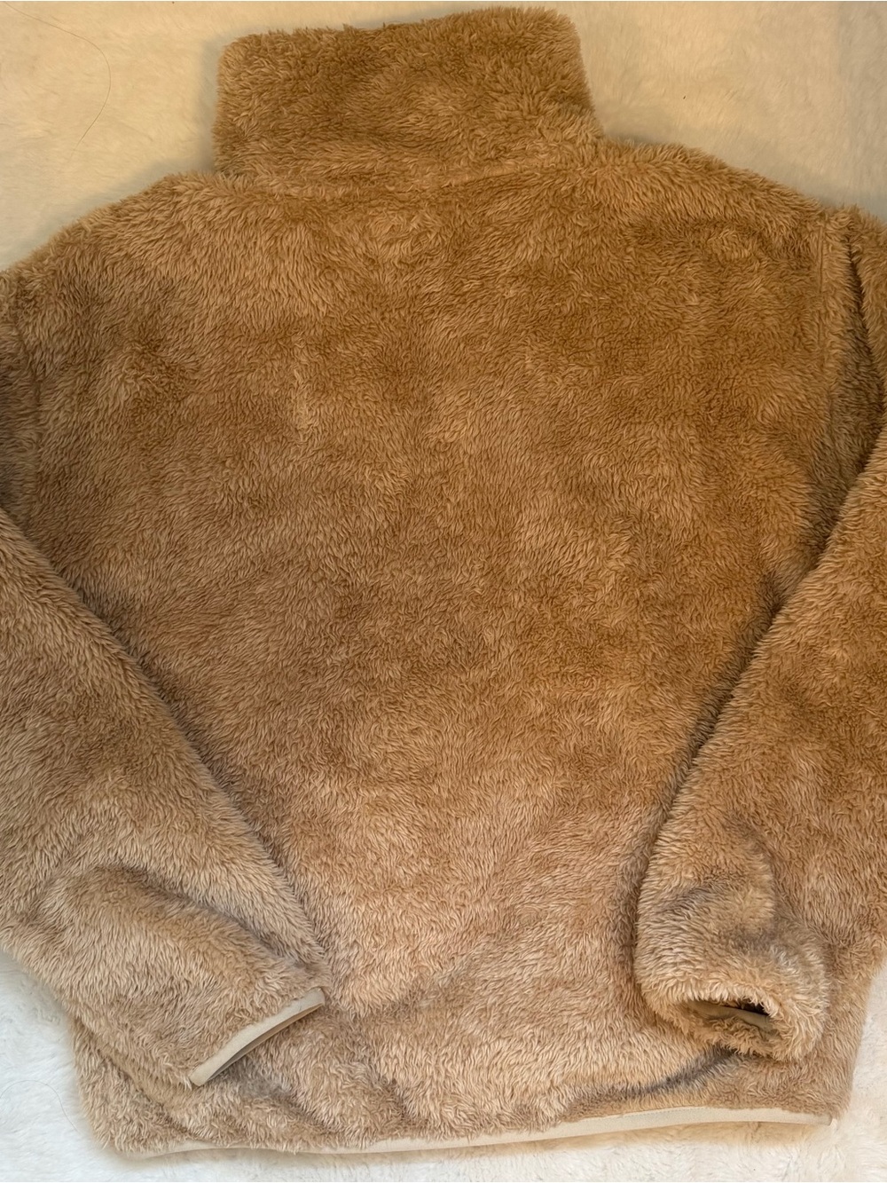 Aritzia Sunday Best Teddy 1/4 zip Plush Quarter-Zip Jacket - Camel - Picture 4 of 4